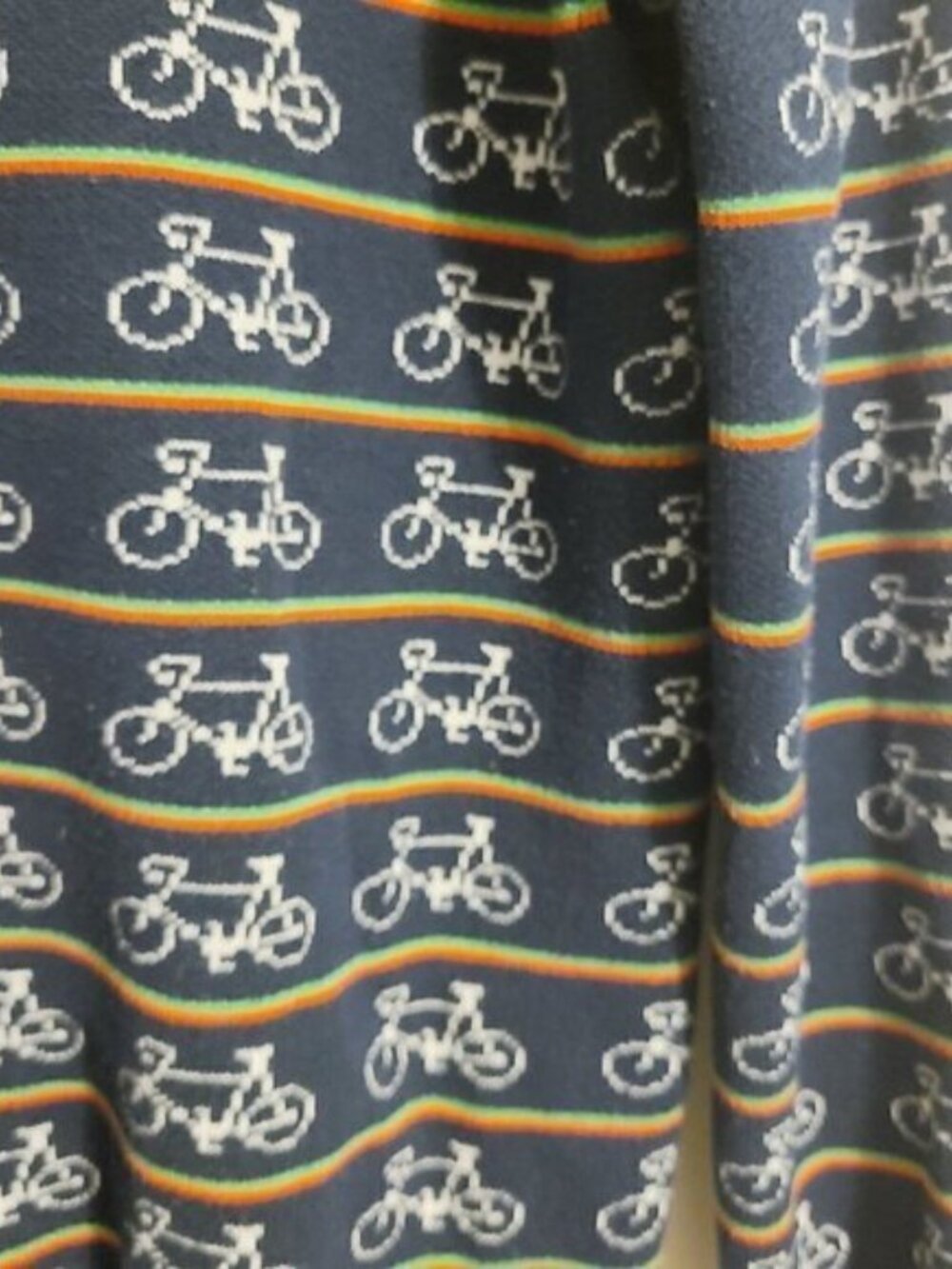 Forever 21 Men | Navy Bicycle Print & Striped Crewneck Sweater (Size Medium) - Picture 8 of 12